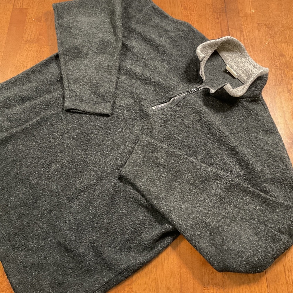 VTG The Merrill Lynch Collection Sweater Men's Large Gray 1/4 Zip Made In USA